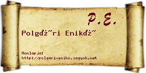 Polgári Enikő névjegykártya